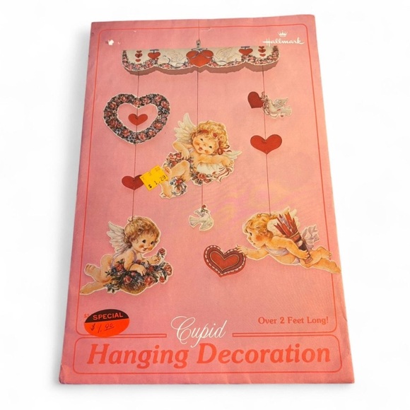 VTG 80s Cherub Valentines Day Hanging Paper Decorations Unused Coquette - Picture 2 of 7